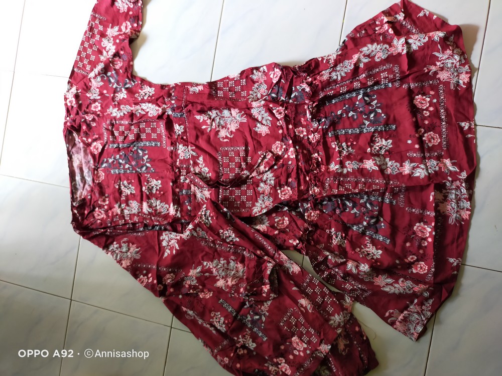 Longset Rayon Jumbo Bunga//tunik//setelan Celana/oneset Terbaru/oneset Premium