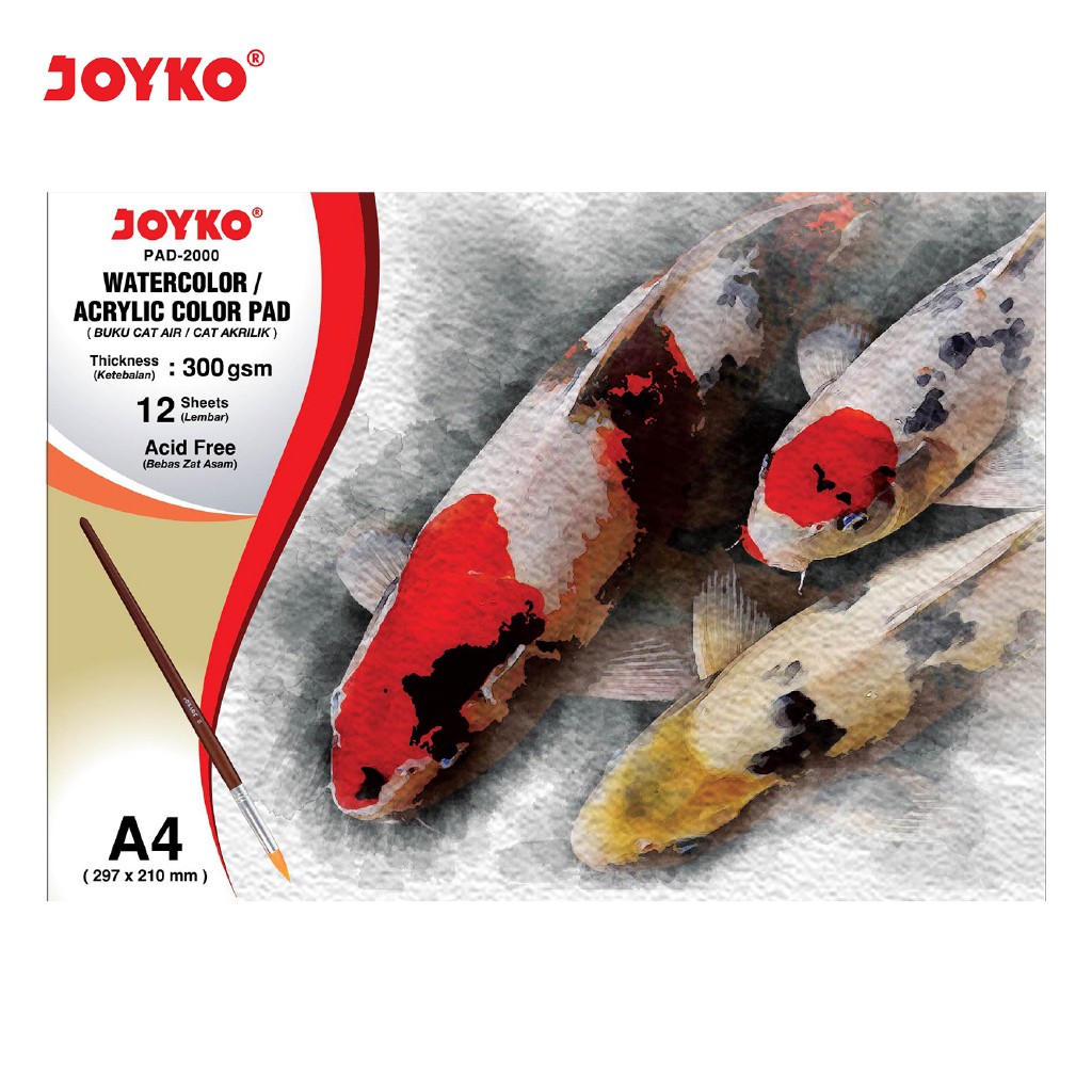 

Watercolor Pad Buku Cat Air Akrilik Joyko Pad-2000 A4 300 gsm 12Sheets / Joyko Original