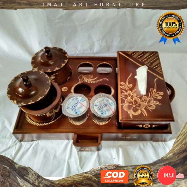 [ COD ] Set tempat aqua air mineral gelas 1 set 3in1 tisu tisyu + toples dekorasi ruang tamu dari ka