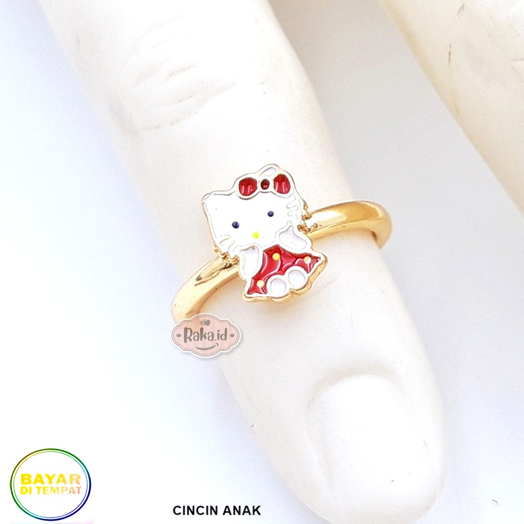 Raka Acc - Cincin Anak Hello Kitty Merah Xuping Gold Perhiasan Cantik Anak Lapis Emas 18k 622