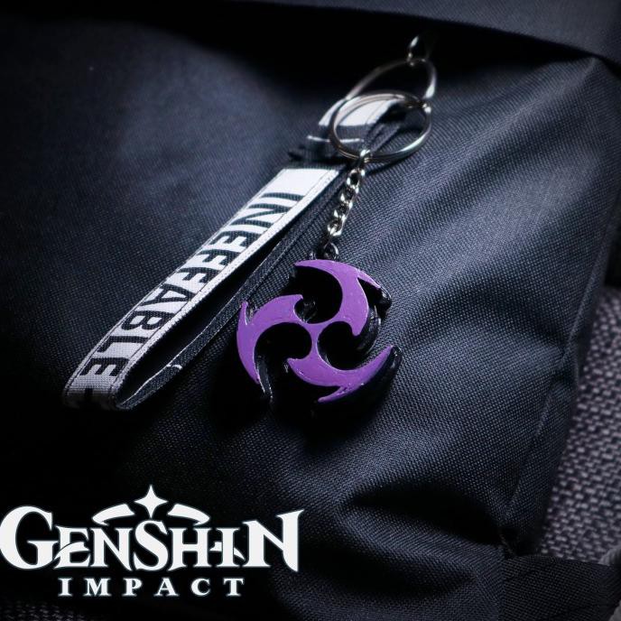 Gantungan Kunci Genshin Impact Vision Electro Keychain Elemen Petir