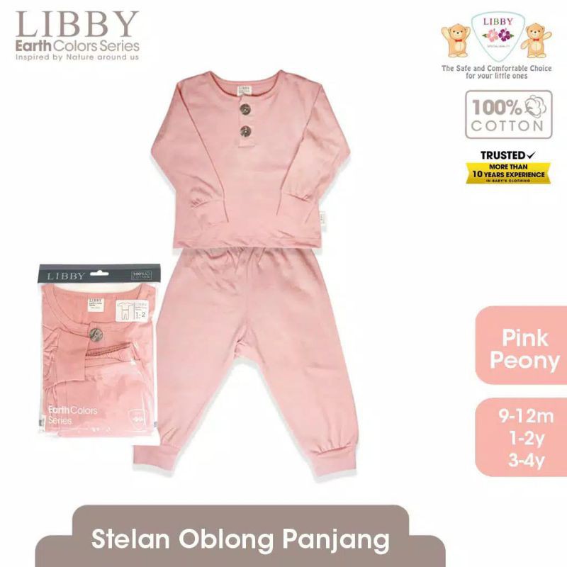 LIBBY EARTH SERIES Baju Bayi Stelan Oblong Panjang - Celana Panjang 9 Bulan - 4 tahun setelan libby