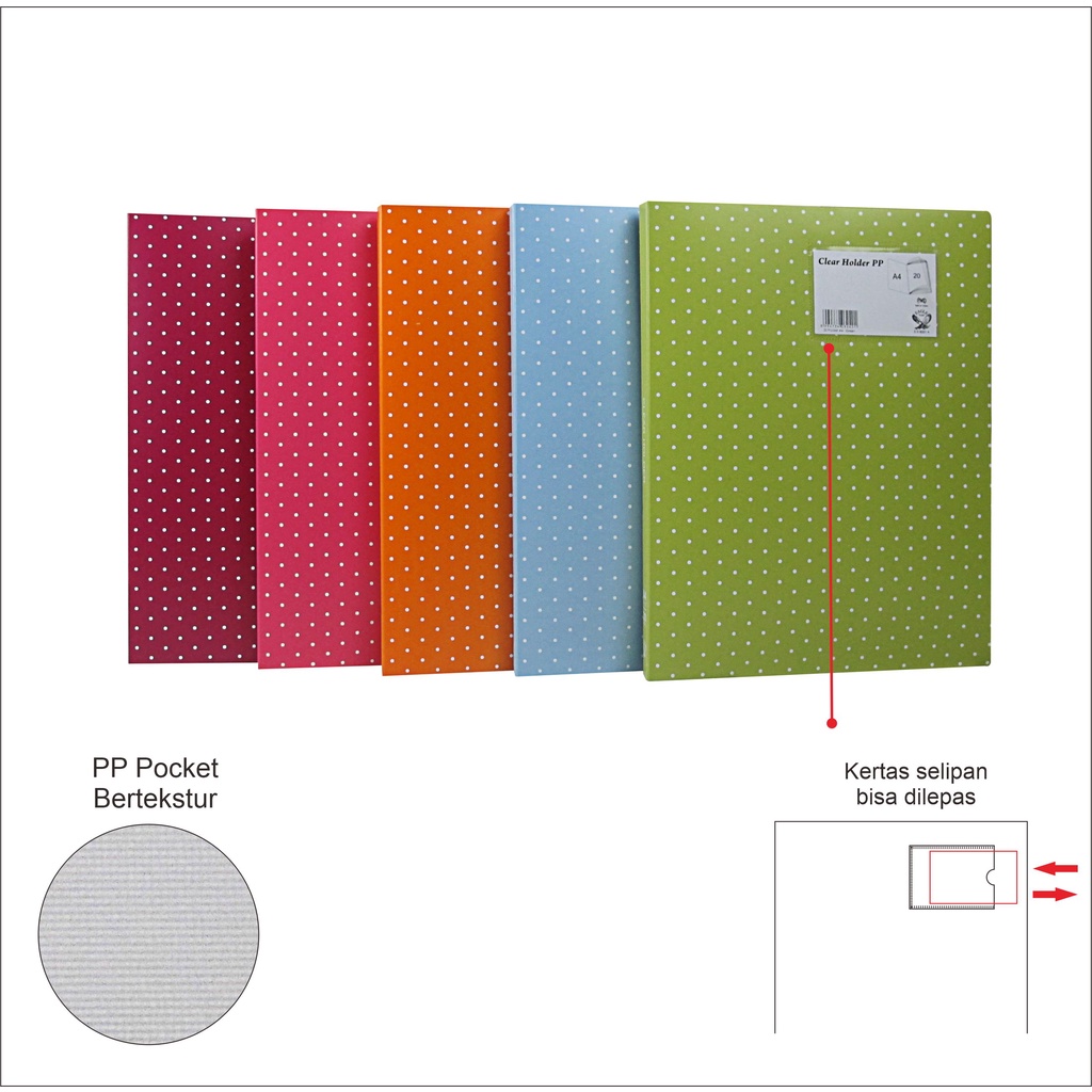 

Dokumen Keeper / Clear Holder / Document Keeper / Display Book Motif POLKADOT A4 20 Pocket EAGLE FILES