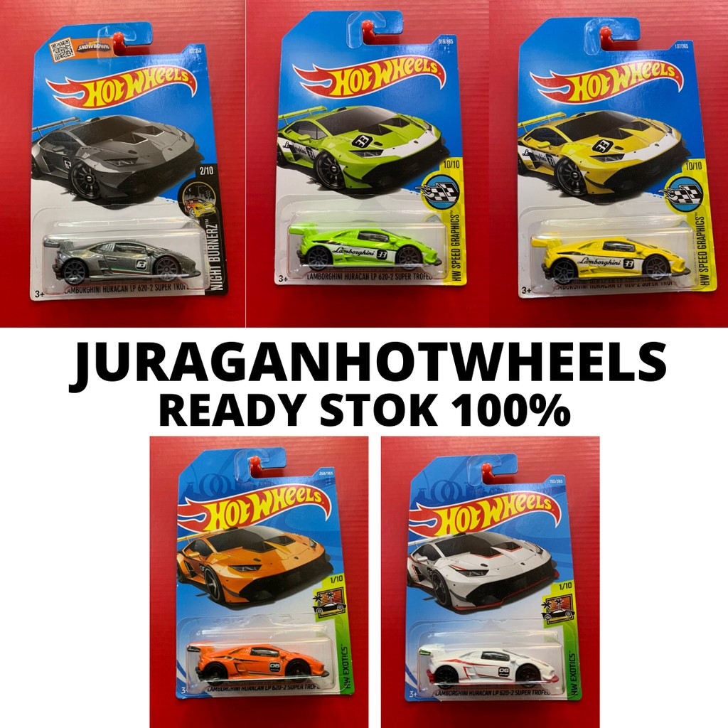 HOTWHEELS HOT WHEELS LAMBORGHINI HURACAN LP-620 SUPER TROFEO ABU HIJAU PUTIH ORANGE PUTIH LANGKA