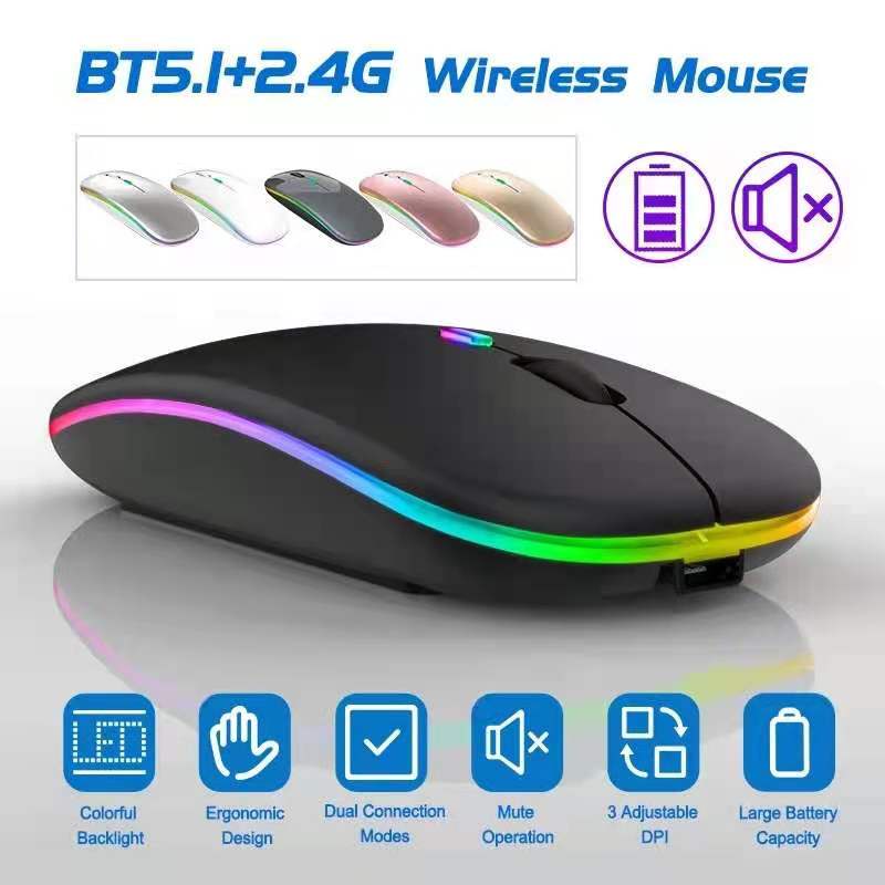 Mouse/Mouse wireless/Mouse AVAN/Set mouse dan alas mouse nirkabel-BLUTOOTH led Hiam