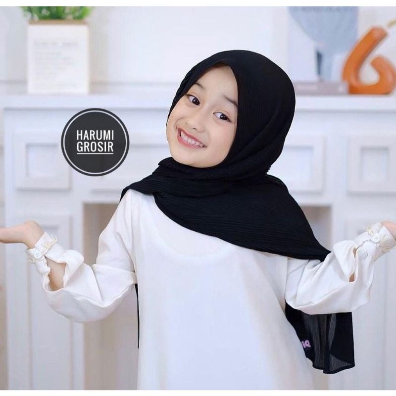 PASHMINA PLISKET ANAK PEREMPUAN / HIJAB PLISKET MURAH