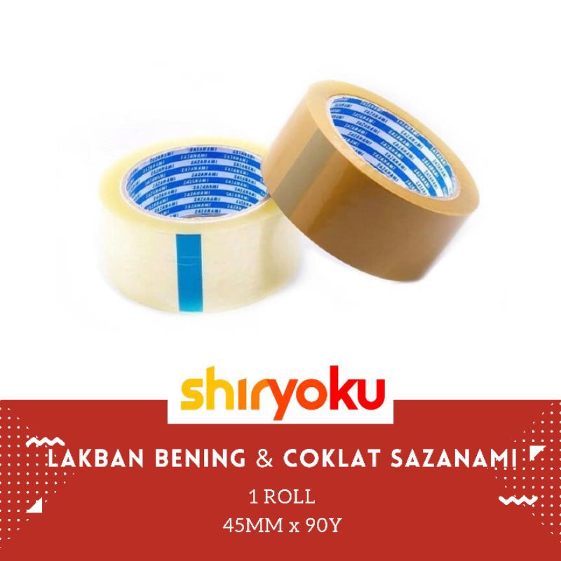 

Lakban bening 2" Inch 90 Yard sazanami opp tape isolasi selotip