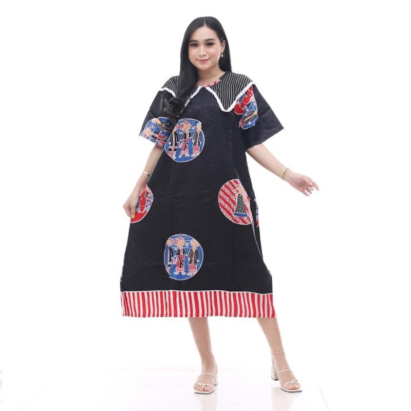 (Semerbak) Daster murah solo Jogja berkualitas meriah payung motif batik polos rayon super Krah Tejo Koin Rayon halus busui menyusui adem baju santai tidur rumahan wanita kekinian modern milenial promo dijual