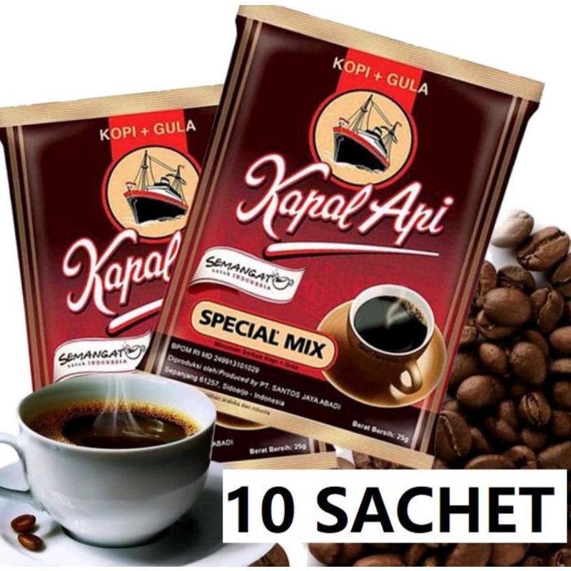 

Kapal Api Special Mix 1Renceng Kopi Hitam + Gula (10 Sachet @25gr)