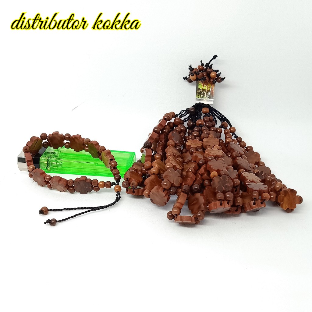 ( SUPER MURAH ) grosir 10 gelang kokka kaukah fukakah koka plat bunga full coklat