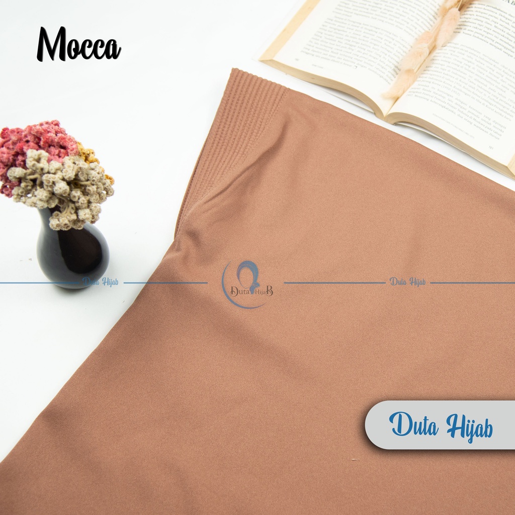 Jilbab instan / Hijab bergo maryam SIMPLE PAD JUMBO L murah (TANPA TALI)-Mocca