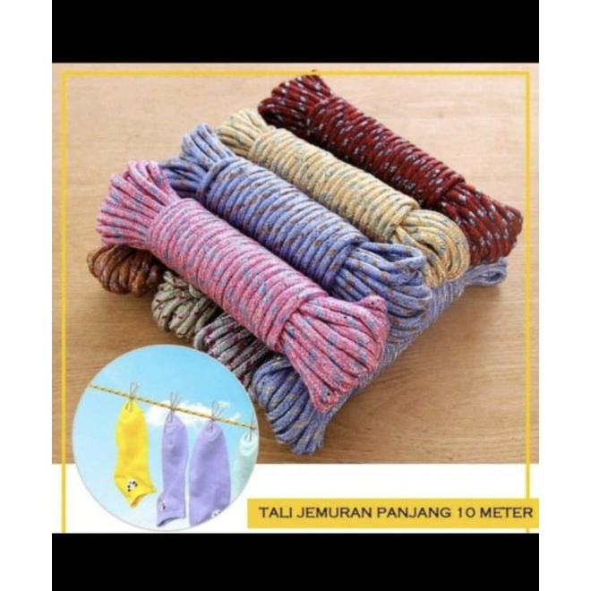 TALI JEMURAN TAMPAR NYLON KUAT PRAKTIS PANJANG 10 METER LAUNDRY ROPE