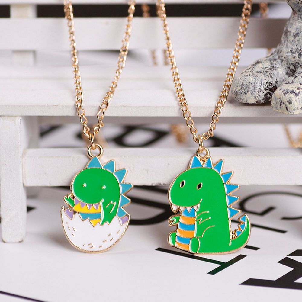 SKJK  Creative Best Friends Necklace Simple Dinosaur Necklace Couple Clavicle Chain Friends Gift Korean Gothic Alloy Hip Hop Cartoons Wing Shape