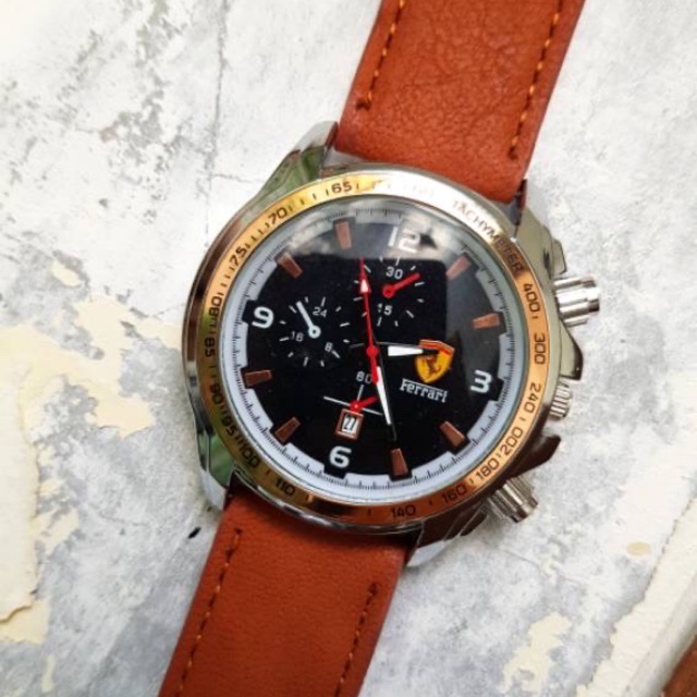 jam tangan pria ferrari TGL aktif kulit murah