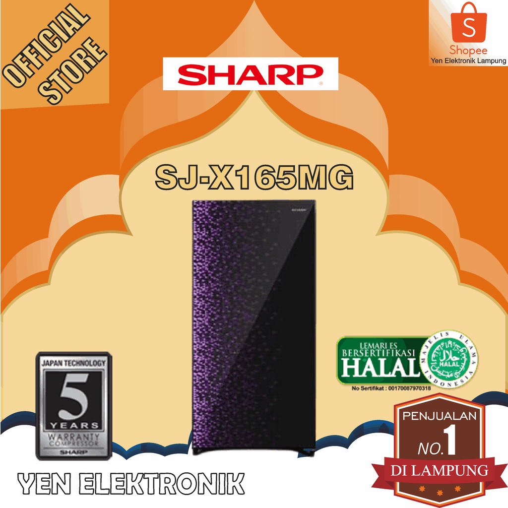 Kulkas SHARP SJ X 165 MG Kulkas 1 Pintu Shine Magneglas Series Garansi Resmi SHARP 5 Tahun