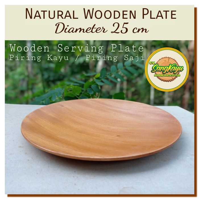 Wooden Plate D-25 Cm piring kayu piring kayusaji piring kayu besar