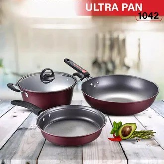 MILIKI SEGERA!! Panci Teflon 1 Set 3 pcs - Panci Teflon Set 3 panci set Serbaguna Awet JUMBO bisa cod