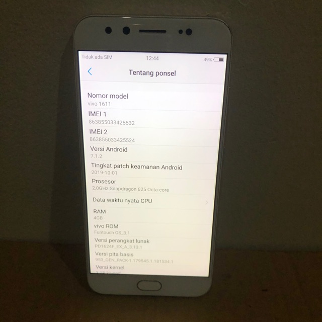 Vivo v5 plus ram 4/64 second fullset ori ( bekas garansi resmi vivo )