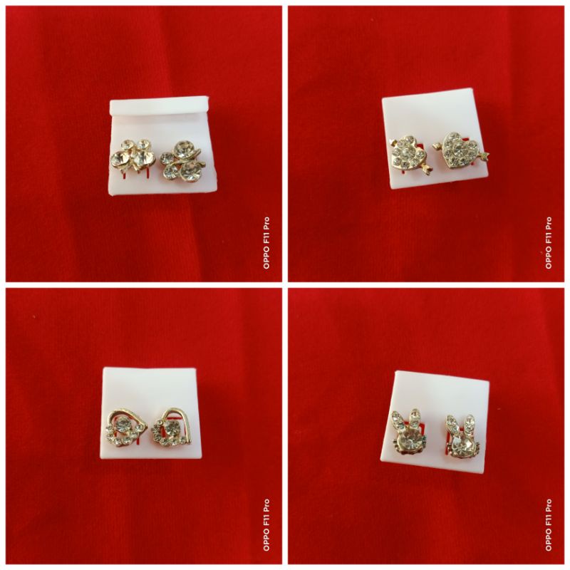 Anting model tusuk silver diamond/aksesoris perhiasan wanita