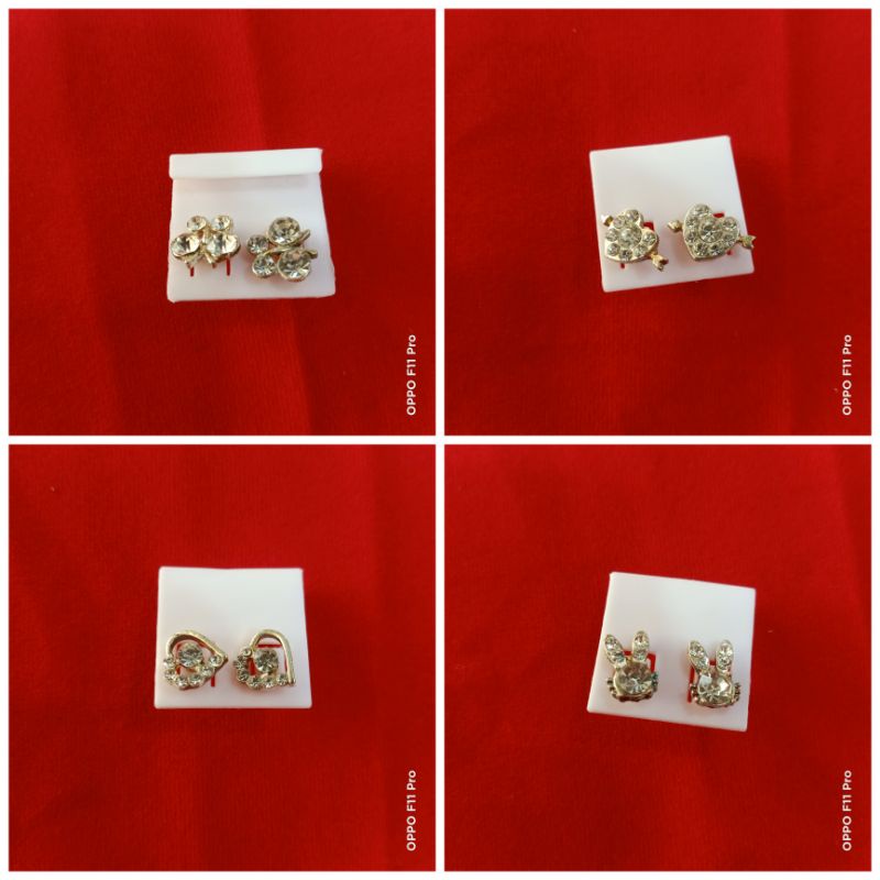 Anting model tusuk silver diamond/aksesoris perhiasan wanita