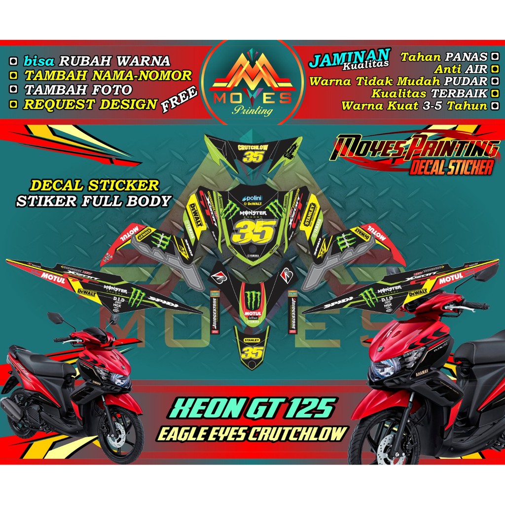 Bisa Cod - Decal stiker motor xeon gt full body decal stiker motor xeon gt 125 full body striping mo