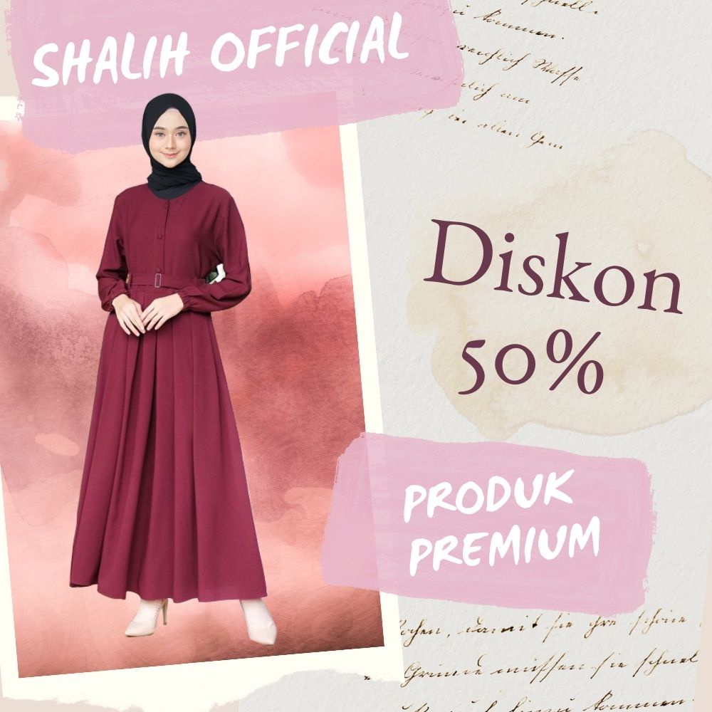 Gamis Hijab Pakaian Butik Busana Muslim Muslimah Wanita perempuan Syari Berkualitas Terbaru MAROON