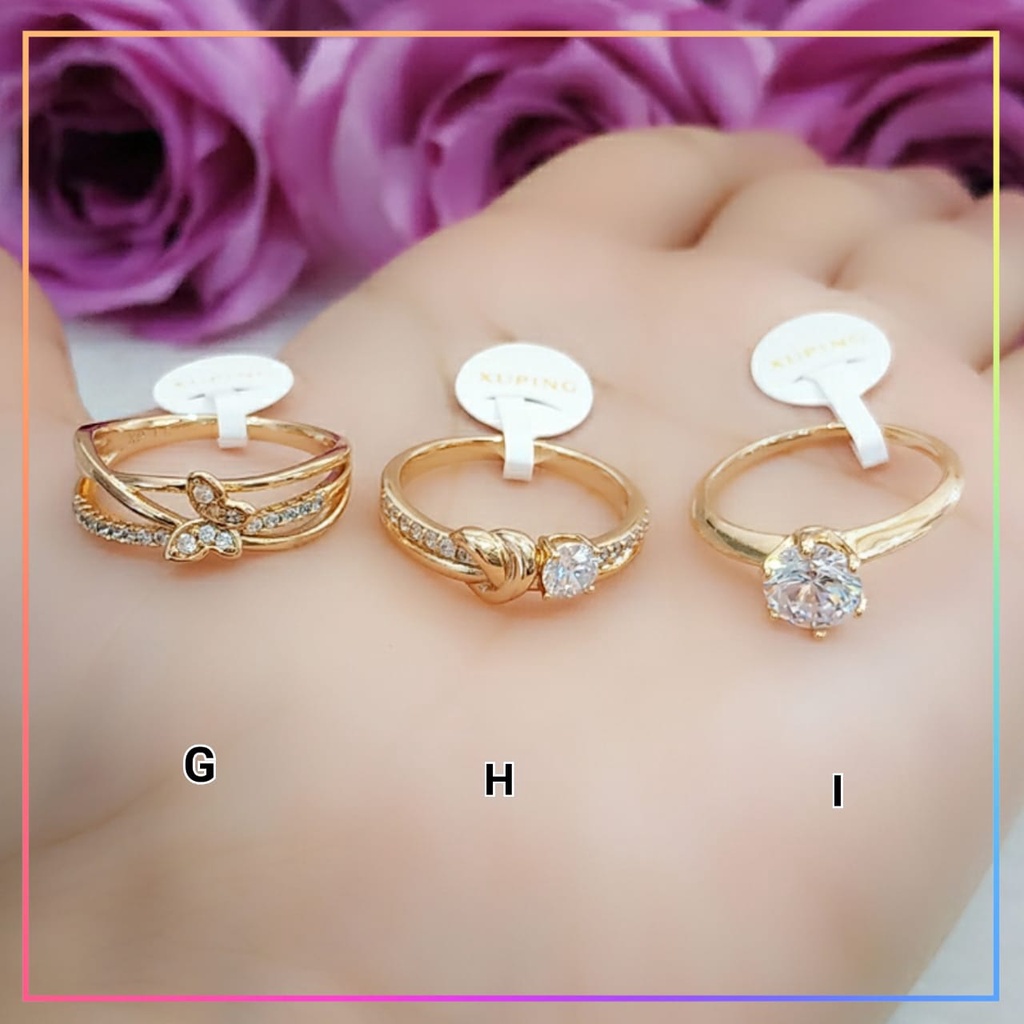 Cincin xuping ori cincin dewasa terbaru mata satu simple perhiasan wanita lapis emas gold A110