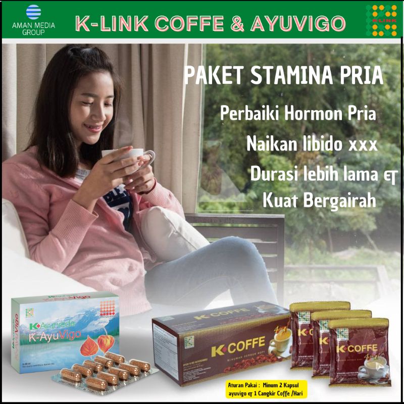 K Coffe Klink Ayuvigo/Paket Stamina Pria/Kopi kuat Tahan lama/Kapsul Herbal Pria Dewasa