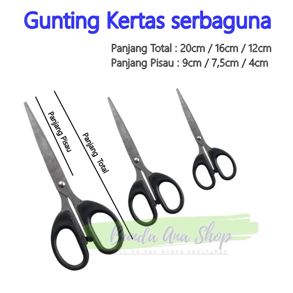 

Gunting Kertas serbaguna Alat Potong Gunting Kain rambut stainless steel Tajam ukuran Kecil / Sedang / Besar Termurah
