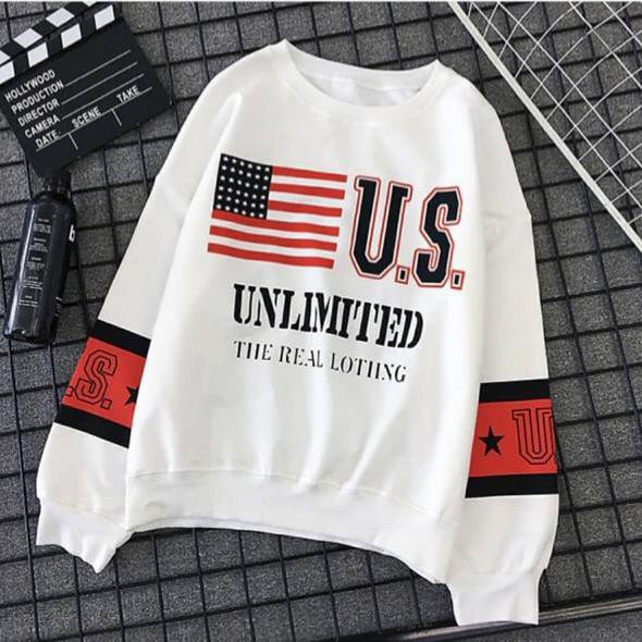 VS GG - BAJU ATASAN WANITA SWEATER WHITE UNLIMITED