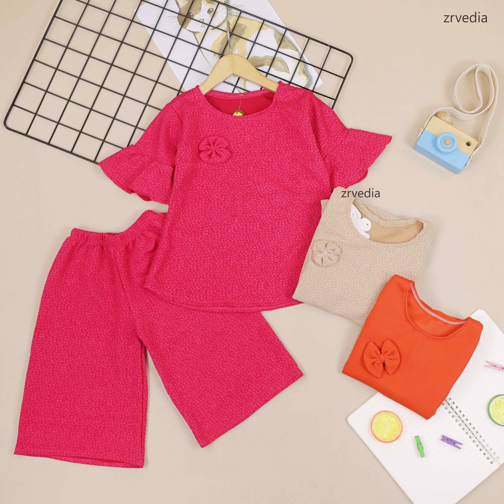 [POLOS] Setelan Lucy uk 2-3 Tahun / Baju Anak Perempuan Fashion Balita Cewek Set Atasan Blouse Kulot