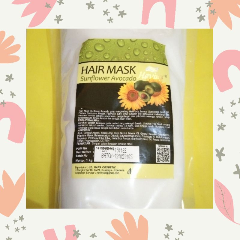 Hair Mask Heviny || Masker Rambut Heviny sunflower avocado