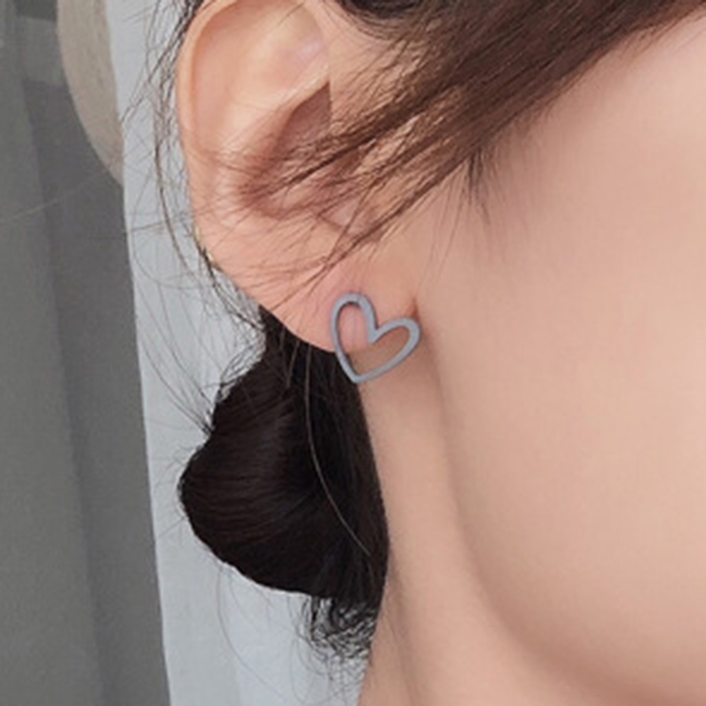 Hu Hu Hu Hu Hu Alat Bantu Pasang Kacamata♡ 1 Pasang Anting Stud Bentuk Hati Untuk Harian