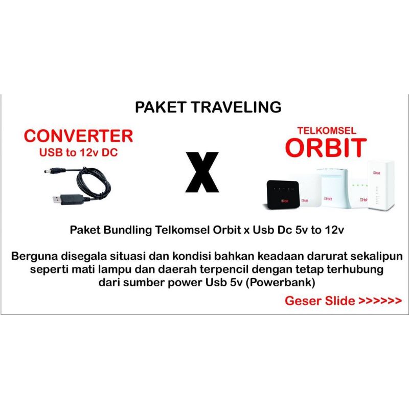 Kabel Usb To Dc 12 Volt step up untuk modem orbit huawei tplink