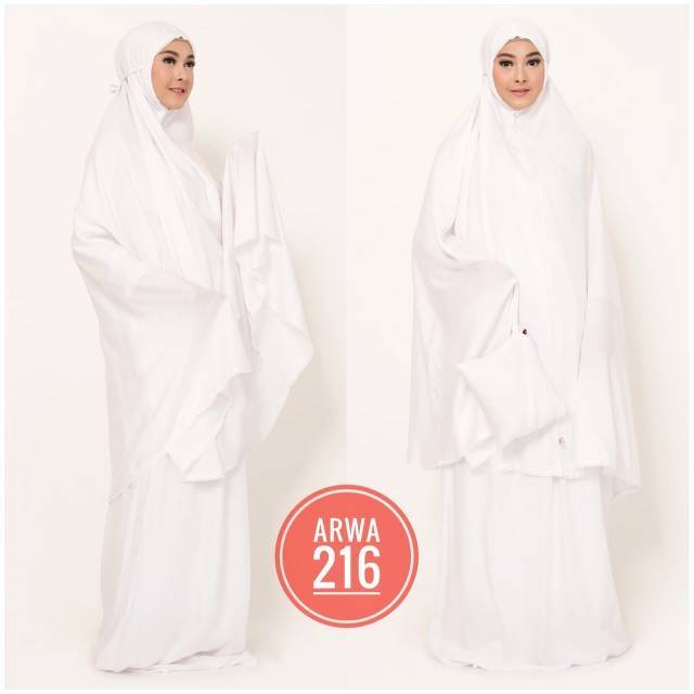 MUKENA RAYON PUTIH MUKENA TRAVEL ADEM ARWA