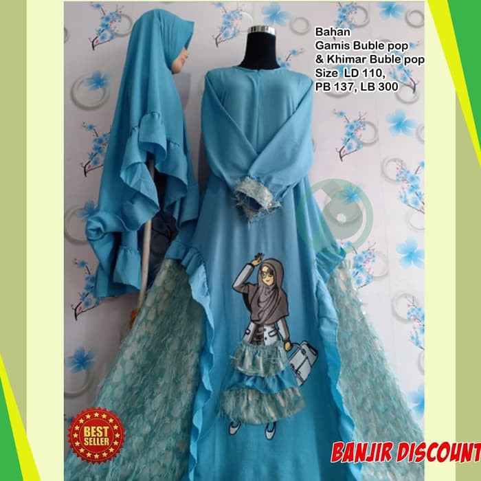 Baju Gamis Wanita Muslim Terbaru Baju Muslimah Syar'i Dewasa Modern - Putih