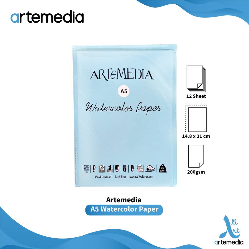 

Kertas Cat Air Artemedia A5 Watercolor Paper Sheet