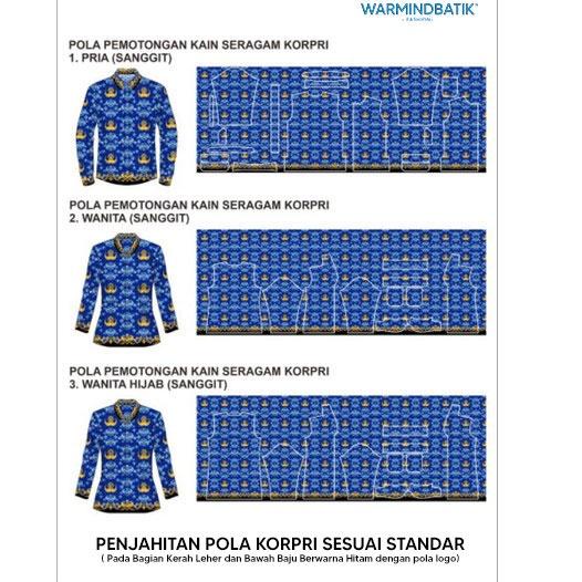 Harga Spesial.. BAJU BATIK KORPRI PRIA LENGAN PANJANG KATUN C50s FULL FURING TERBARU SERAGAM KERJA A