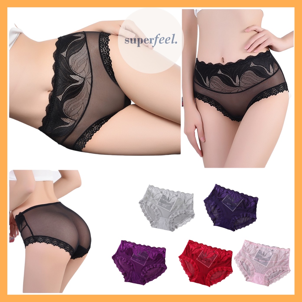 Sfl Celana Dalam Sexy Wanita Lace High Hot Semi Lingerie Cd Mesh Hot Perempuan Kolor 311
