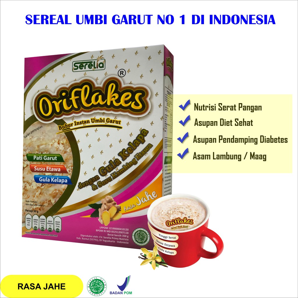 

Oriflakes Sereal Umbi Garut Asli Solusi Maag & Asam Lambung / Gerd 350gr