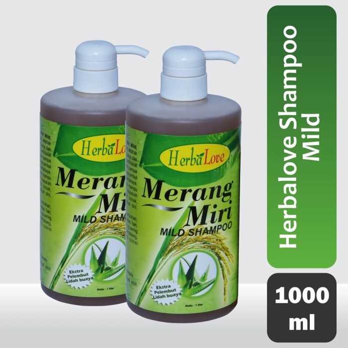 Merang Miri Shampoo Mild [1000mL]/[1 Liter] - Penyubur Rambut Alami [HerbaLove Indonesia BPOM]