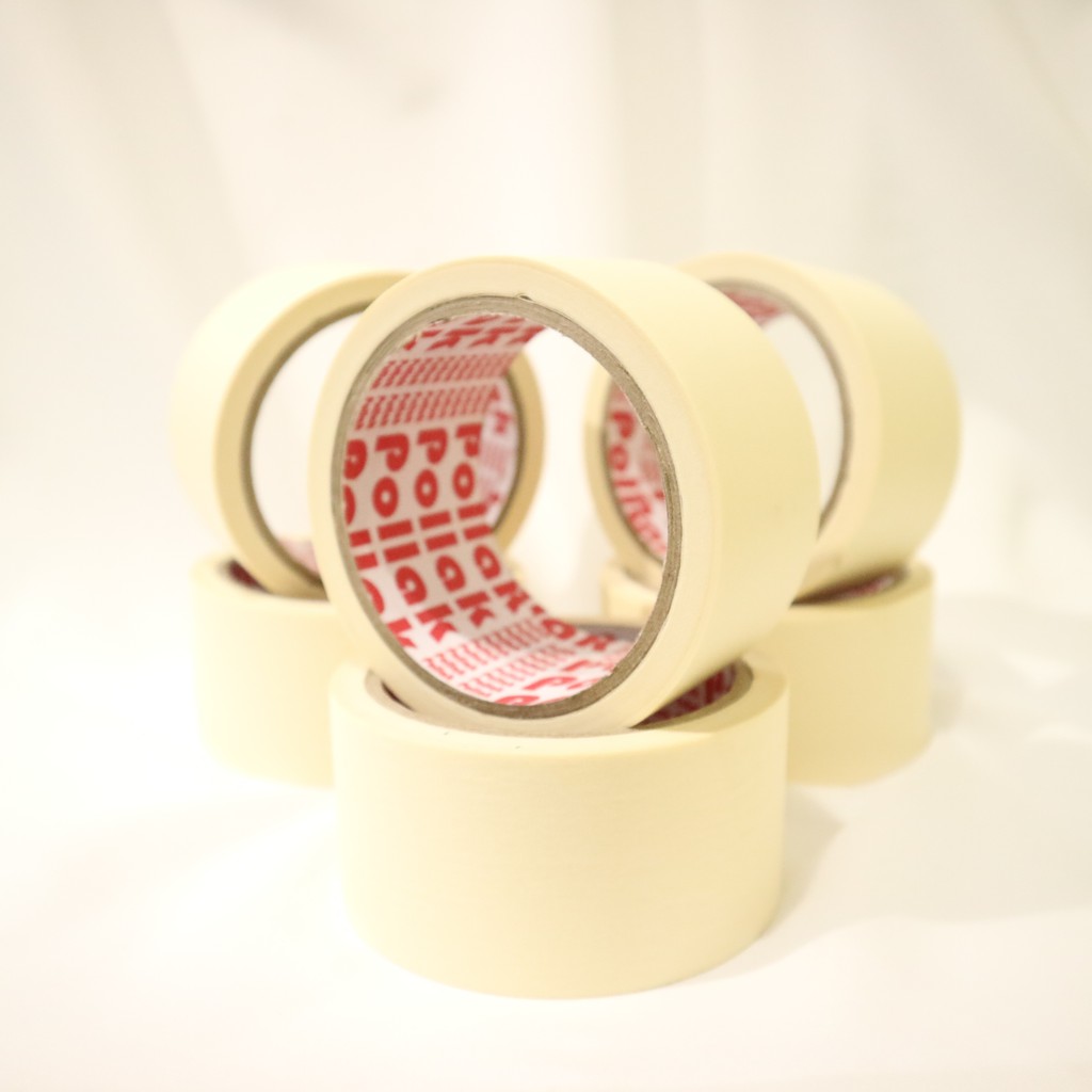 Lakban Kertas Masking Tape Lem Perekat Berkualitas Ukuran Pasti Pas 24mm x 20M &amp; 48mm x 20M