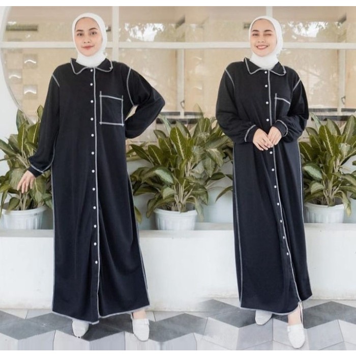 Baju Wanita Moderen Model Wanita Korea Terbaru [GAMIS PRITA FT] Gamis wanita babyterry varian warna 