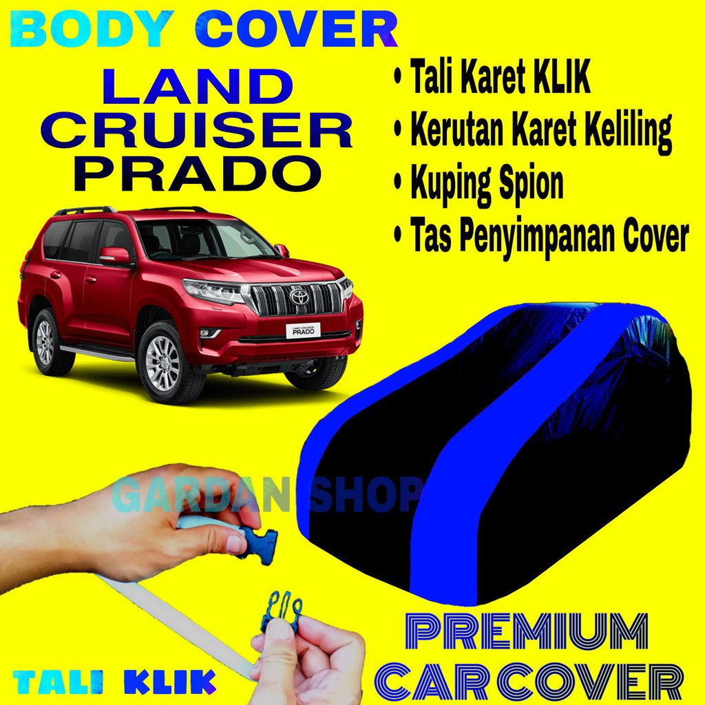 Body Cover LAND CRUISER Sarung Strip BIRU Penutup Pelindung Selimut Bodi Mobil Prado PREMIUM Blue