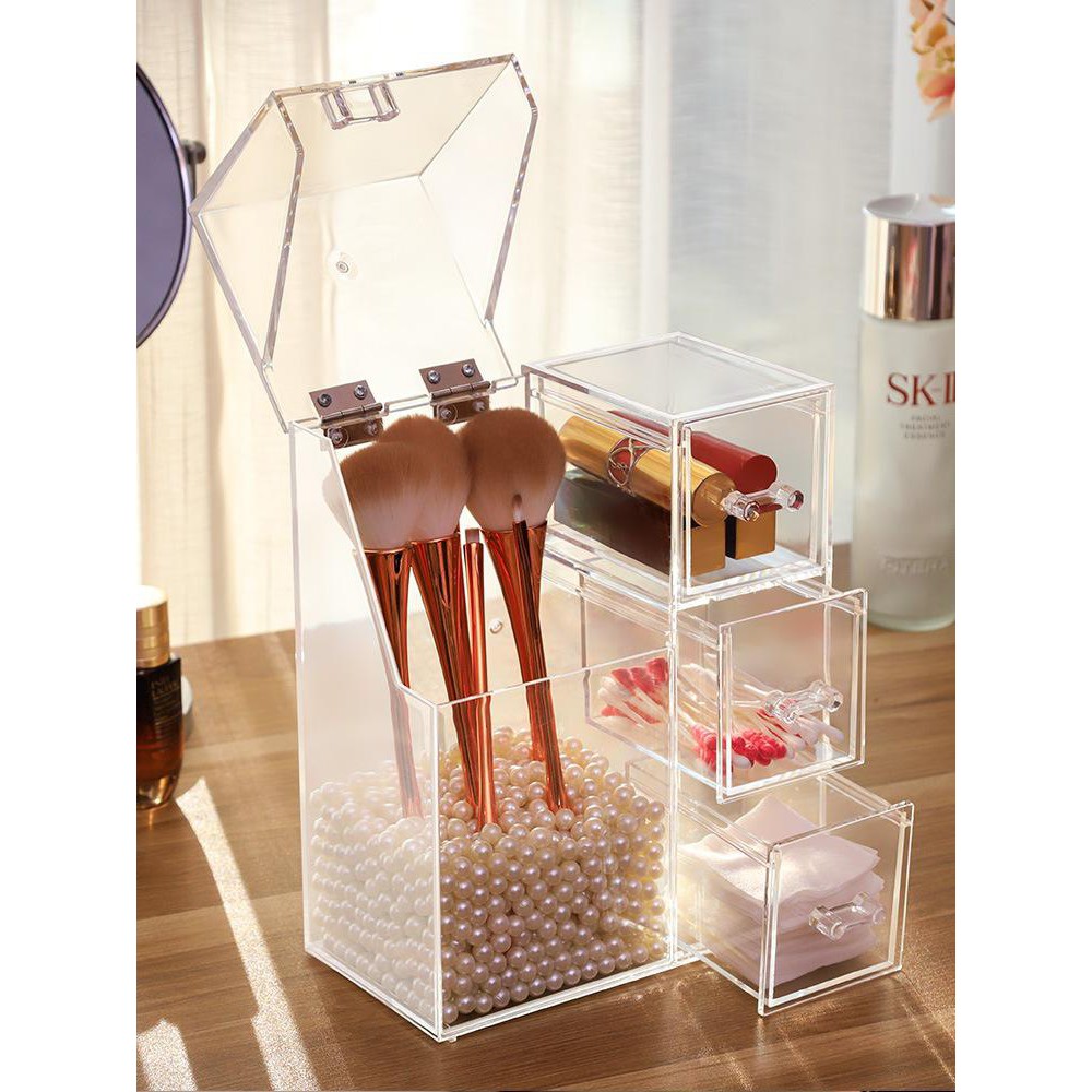 SS-GC503 Rak Organizer Multifungsi Brush Make Up + Mutiara Rak Anting Acrylic Impor