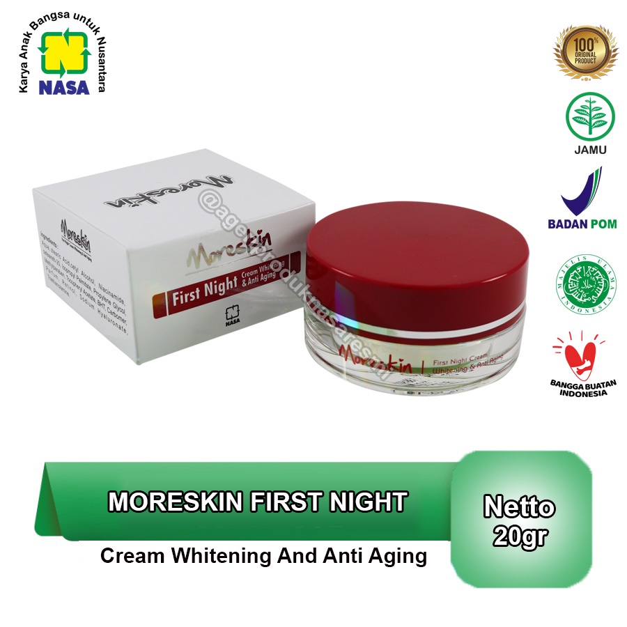 Moreskin Anti Aging - First Night Cream Produk Nasa Mencerahkan Menghilangkan Flek Hitam