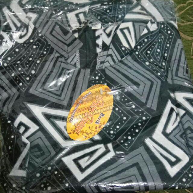 Cp Tunik Serut Mozaik Monochrome Batik