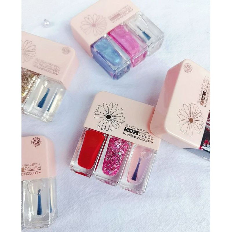 Kutek Nail Polish Peel Off Korea 3 in 1 / Kutek Set 3 Warna Tahan Lama / Pewarna Kuku 398