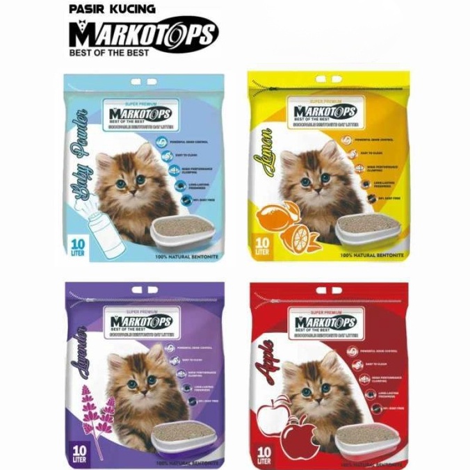 MARKOTOPS Pasir Kucing Gumpal Wangi 10 Liter / Markotop Cat Litter