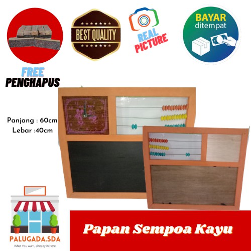 

Papan Tulis Sempoa Kayu Free Penghapus